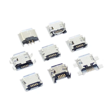 10pcs/mye Micro USB til 5-Pin SMT Socket Connector Type B-Kvinnelige Plassering SMD DUKKERT USB-Lading Kontakter