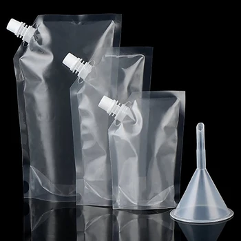 Gjennomsiktig Plast Tut Posen Gjenbrukbare Slitesterk Plast Flaske Posen For Flytende Drikke Posen Uåpnet Pose Bærbare