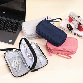 1pc Reise Bærbare Digitale Produktet oppbevaringspose USB-Kabel Arrangør Hodetelefon Kabel-Bag Lading Treasure Box Bag
