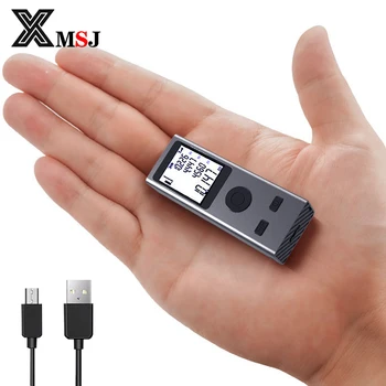 Mini-Bærbar Laser Range Finder avstandsmåling USB-Oppladbart Batteri 30M Måle Håndholdt Legering Laser Avstandsmåler Tape