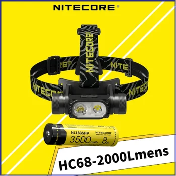 NITECORE HC68 Høy Ytelse 2000Lumens Dual Beam E-fokus Hodelykt Med 8A NL1835HP Batteri LED Hodelykt