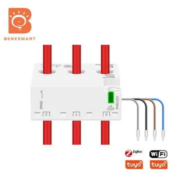 3 Fase 4 Wire Energi Meter Tuya Zigbee Wi-fi Smart Strøm Forbruk Overvåke 63A To Måten Måling Zigbee2MQTT Home Assistant