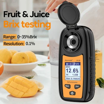 Aicevoos Digital Refraktometer Brix Meter Sukker Innhold Måleinstrument Frukt Juice Drikke Vin Øl 0-35% Rekkevidde