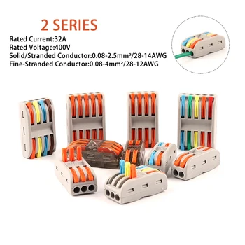 Rask Wire Ledninger Kontakt 222 212/213/215 Universal Dirigent Terminal Block Kompakt Kabel Splitter SPL-2/3