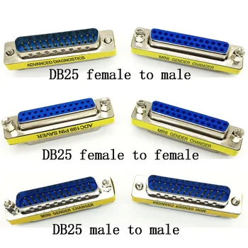 DB25 D-Sub 25pin Kontakter Mini-Kjønn Changer Adapter RS232 Seriell Tilkobling Mann Til Mann Kvinne Til Kvinne Kvinne Til Mann