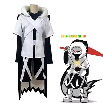 Anime Spill Undertale XTALE Cross Sans Cosplay Kostyme Hvit Kappe Cape Bekjemper Uniform Voksen Mann Kvinne Halloween Party Dress